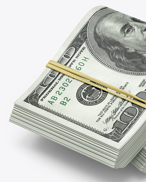Two Money Bended Stacks Mockup