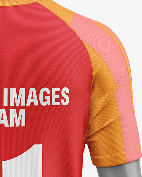 Training Short Sleeve Full Soccer Kit Mockup - Back View