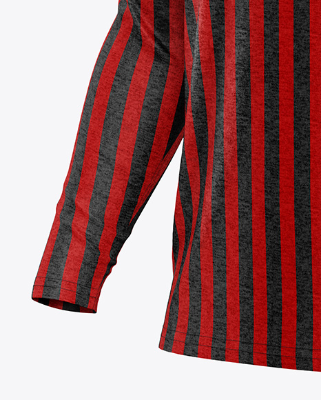 Men's Heather Long Sleeve Polo Shirt Mockup - Half Side View