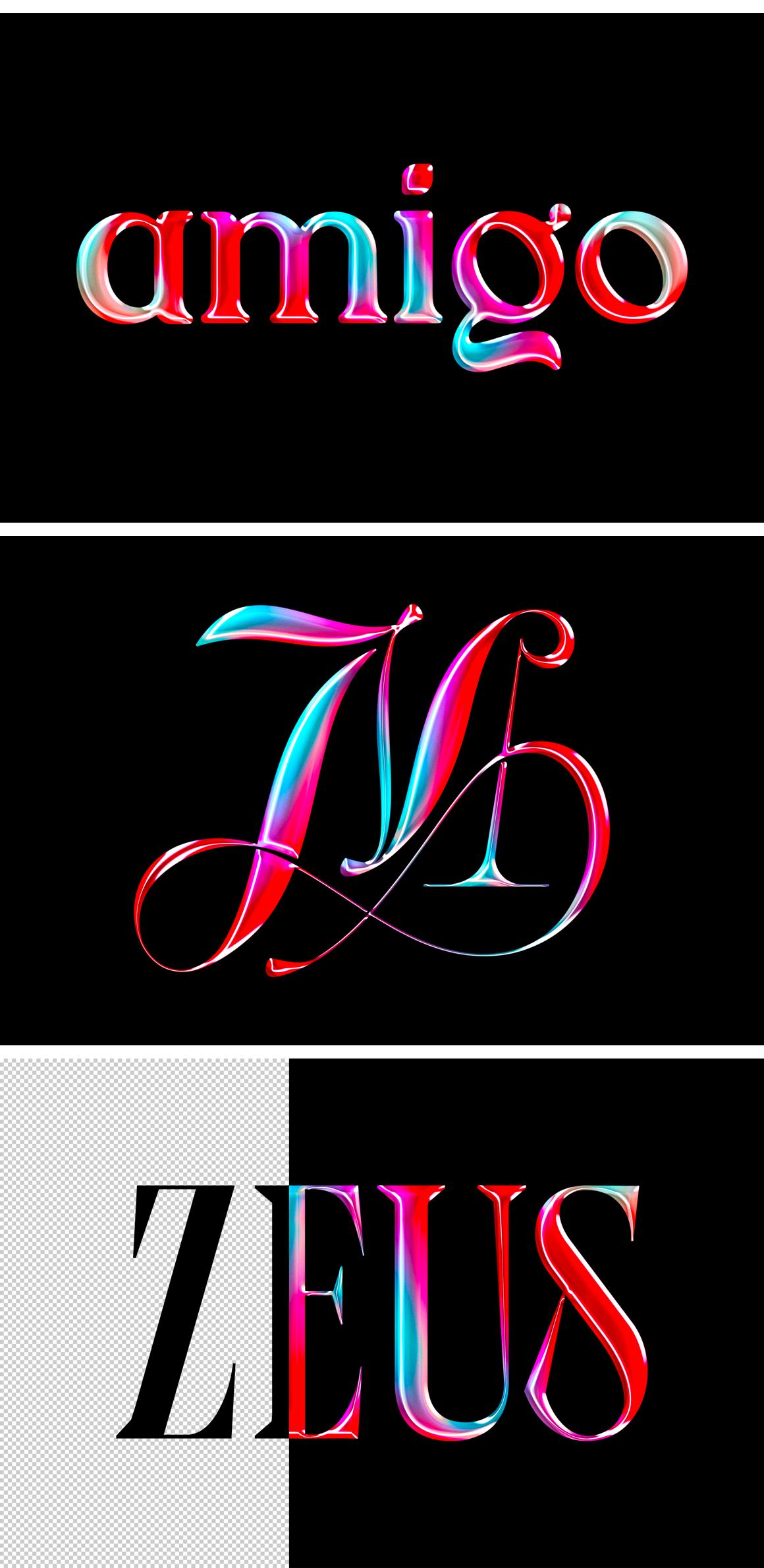 Chrome Logo &amp; Text Effect