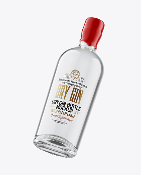 Glass Dry Gin Bottle Mockup