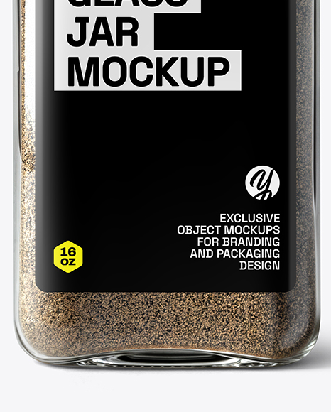 Square Spice Jar with Grounded Black Pepper Mockup