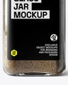 Square Spice Jar with Grounded Black Pepper Mockup