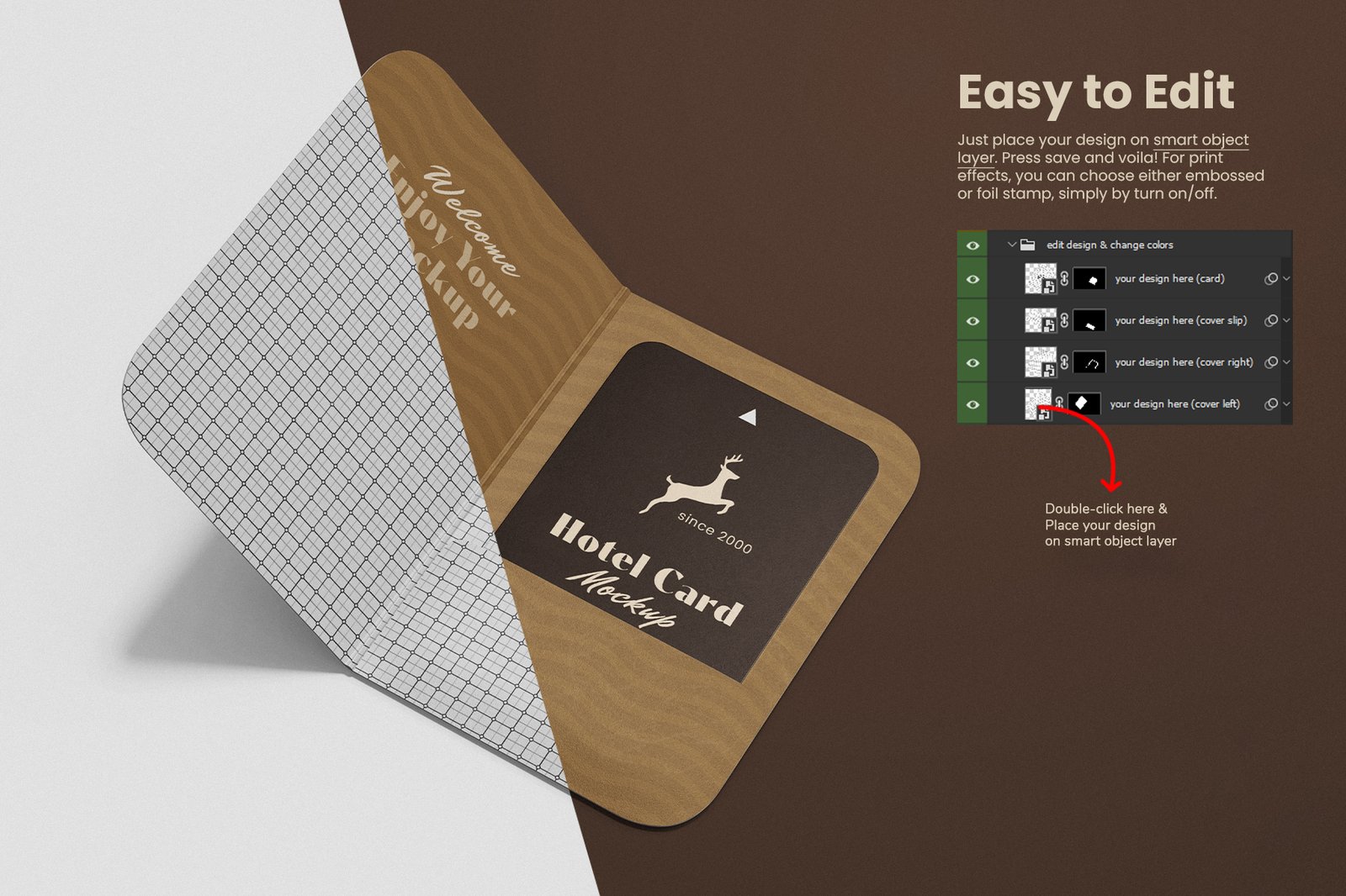 Hotel Room Key Card PSD Mockup Set