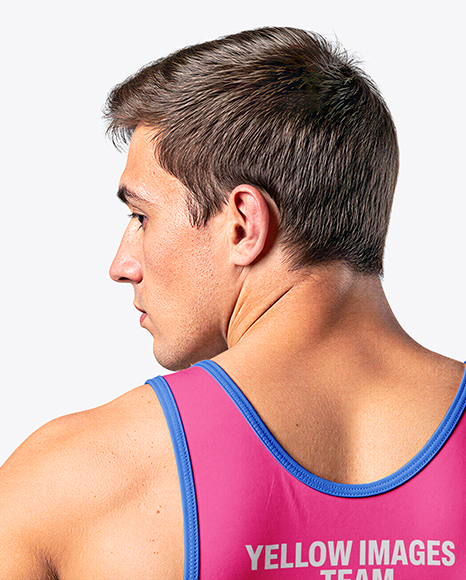 Man Wearing Wrestling Uniform Mockup