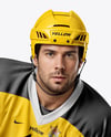 Man Wearing Full Ice Hockey Kit Mockup