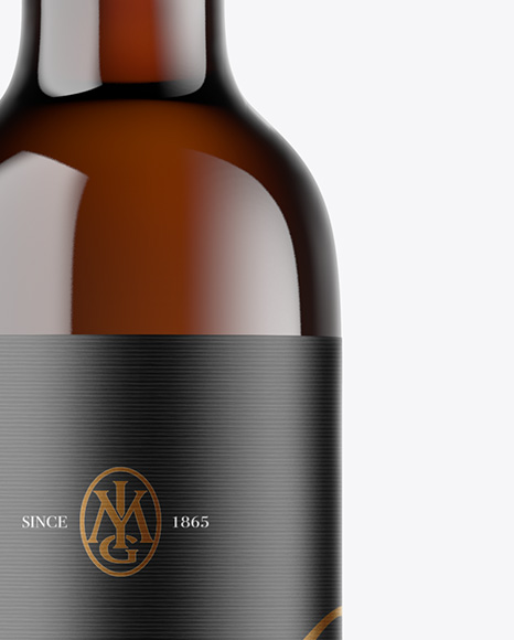 Amber Glass White Wine Bottle Mockup