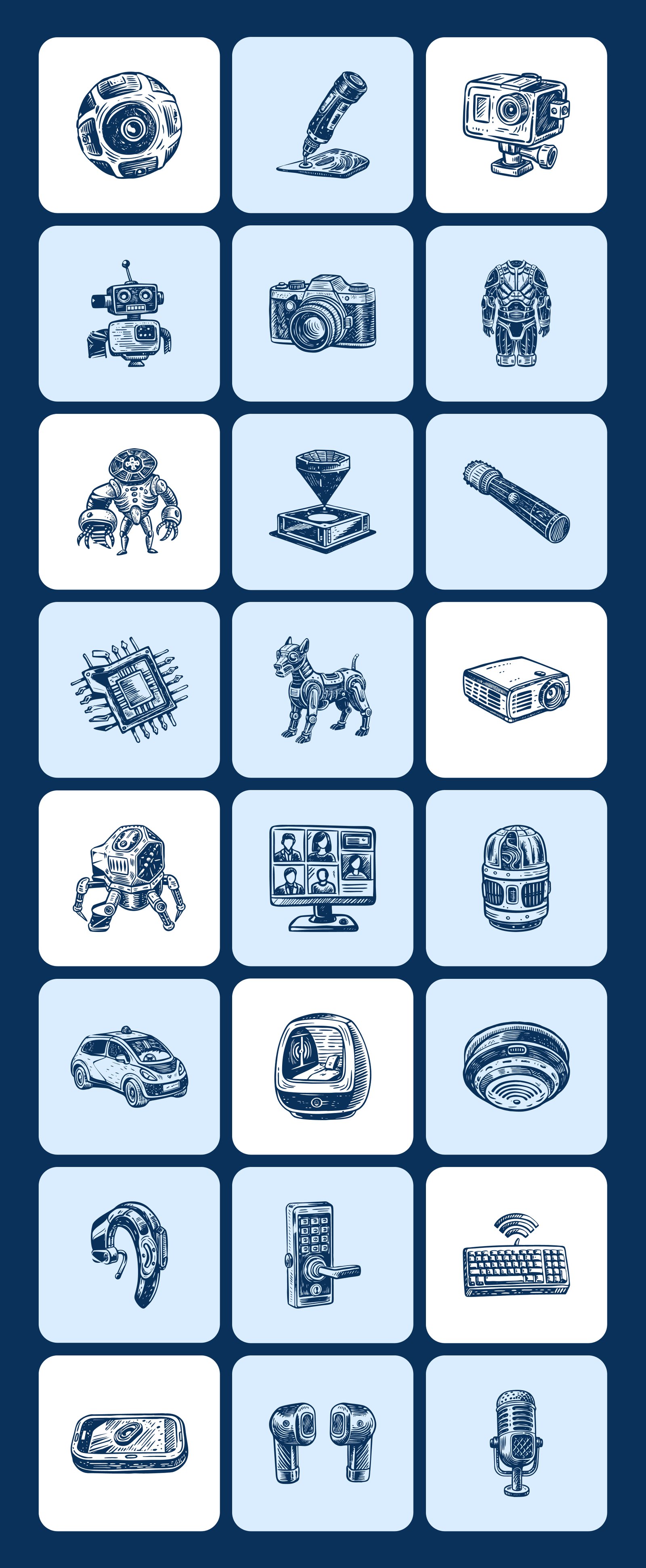 Vintage Technology Illustration Set
