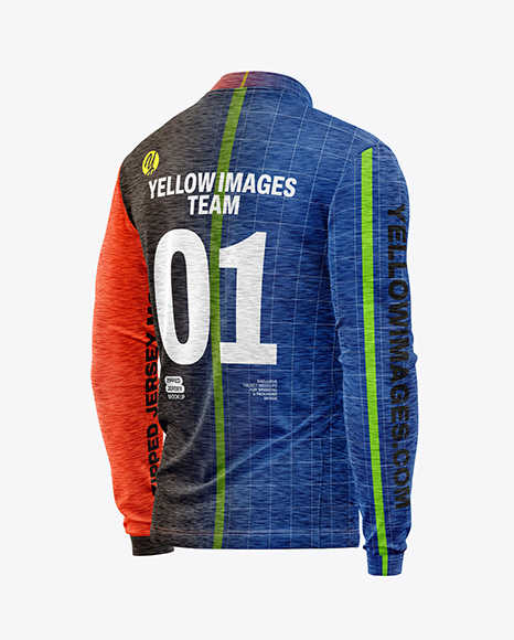 Melange Jersey Mockup - Back Half Side View