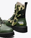 Pair of Women's Combat Boots Mockup