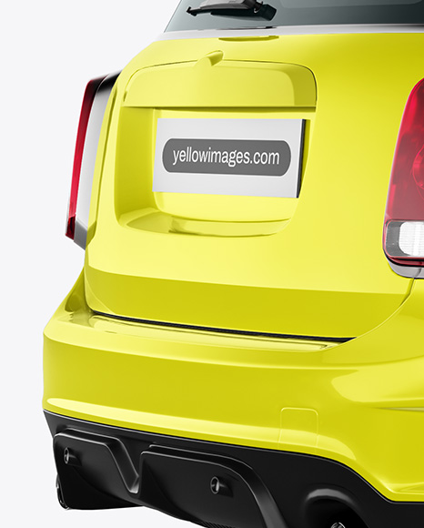 Hatchback Mockup - Back Half Side View