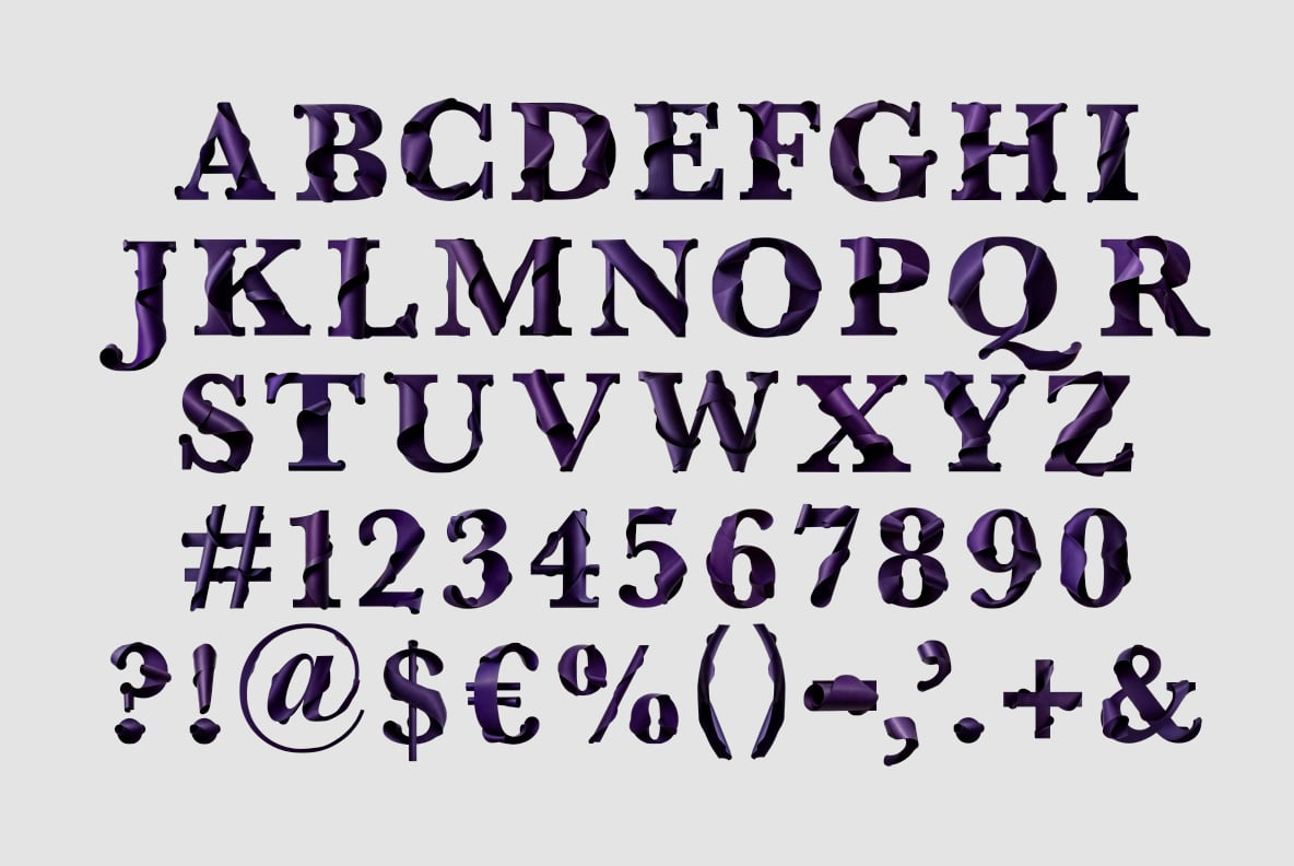 Purple Paper Font