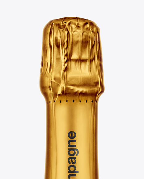 Clear Glass White Champagne Bottle Mockup