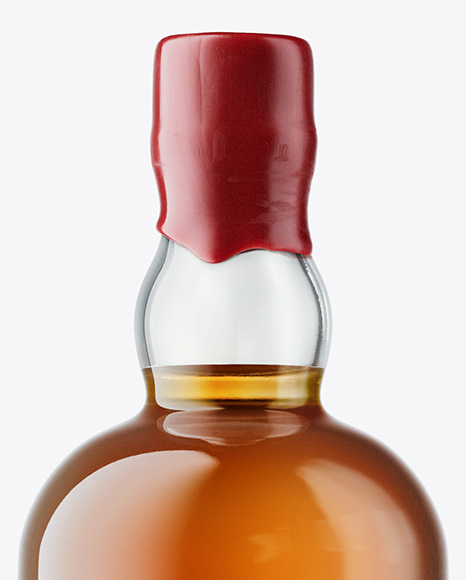 Whiskey Bottle With Glass Mockup