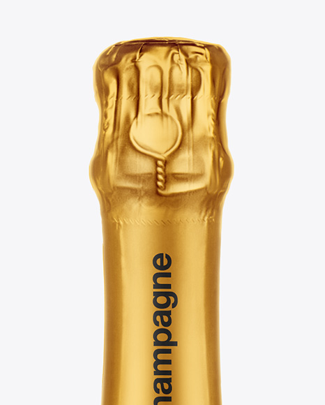 Antique Green Glass Champagne Bottle Mockup