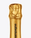 Antique Green Glass Champagne Bottle Mockup
