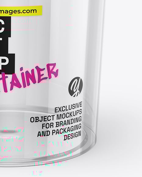 Clear Plastic Bucket with Handle Mockup