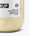 Clear Glass Jar with Clam Chowder Mockup