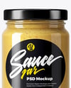 Glass Jar with Dijon Mustard Mockup
