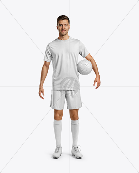 Soccer Player Wearing Jersey and Shorts Mockup