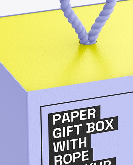 Gift Box With Rope Mockup