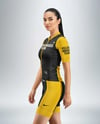 Woman Wearing Cycling Jersey and Bib Shorts Mockup