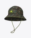 Twill Bucket Hat Mockup - Front Half Side View