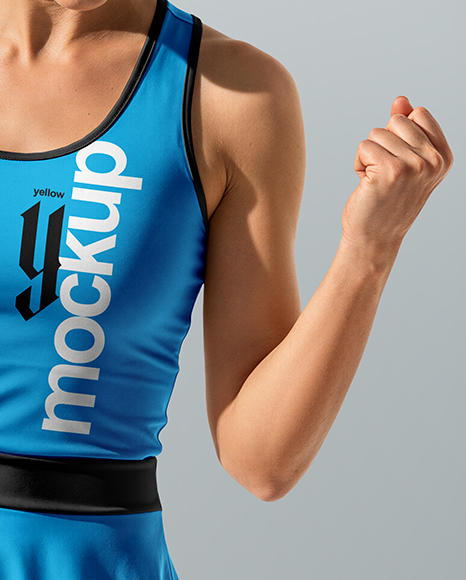 Woman Wearing Tennis Uniform Mockup