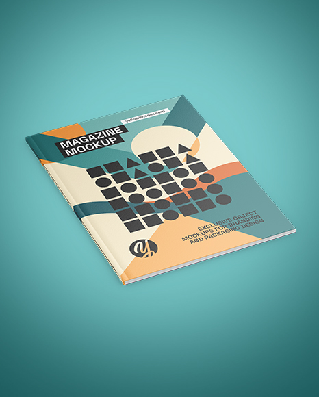 Magazine Mockup - Half Side View