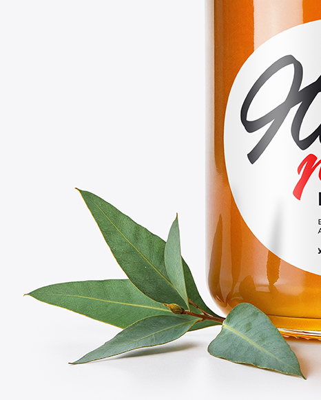 Glass Jar with Eucalyptus Honey Mockup