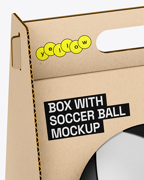 Kraft Box With Soccer Ball Mockup