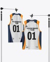 Training Sleeveless Jerseys Hanging in a Studio Mockup