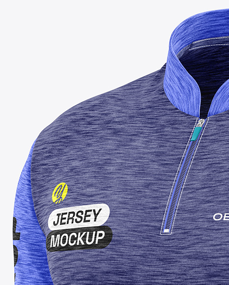Melange Jersey Mockup - Half Side View