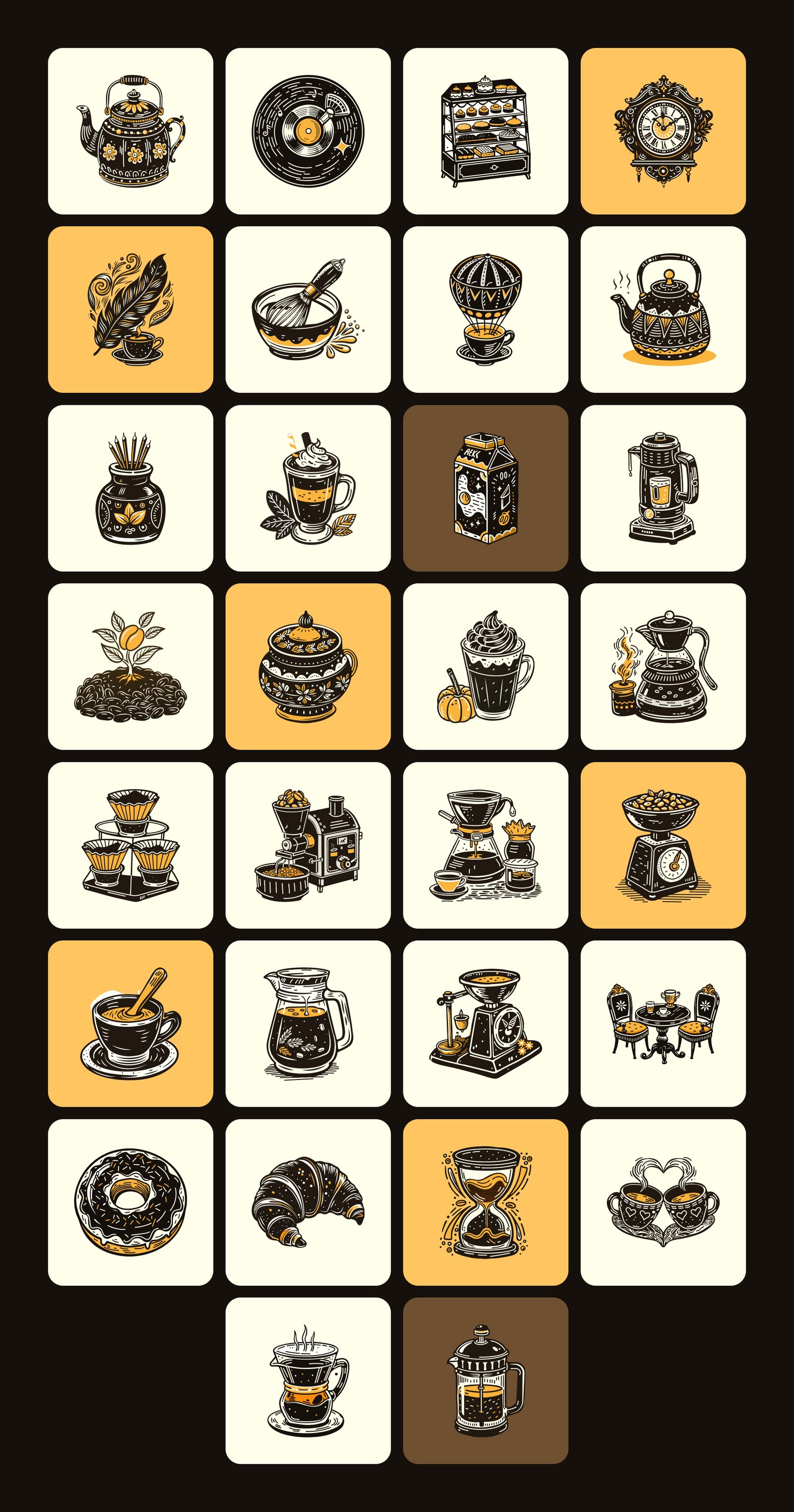 Vintage Coffee Vector Icons