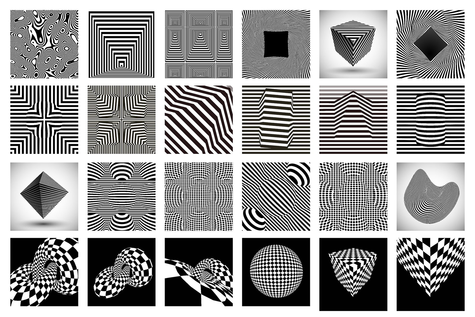 Op Art - Vector Backgrounds Bundle