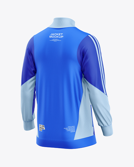 Long Sleeve Training Jacket Mockup - Back Half Side View - PSD Mockups