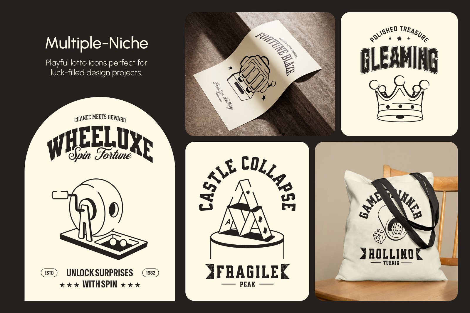 Lotto Game Doodle Icon Set