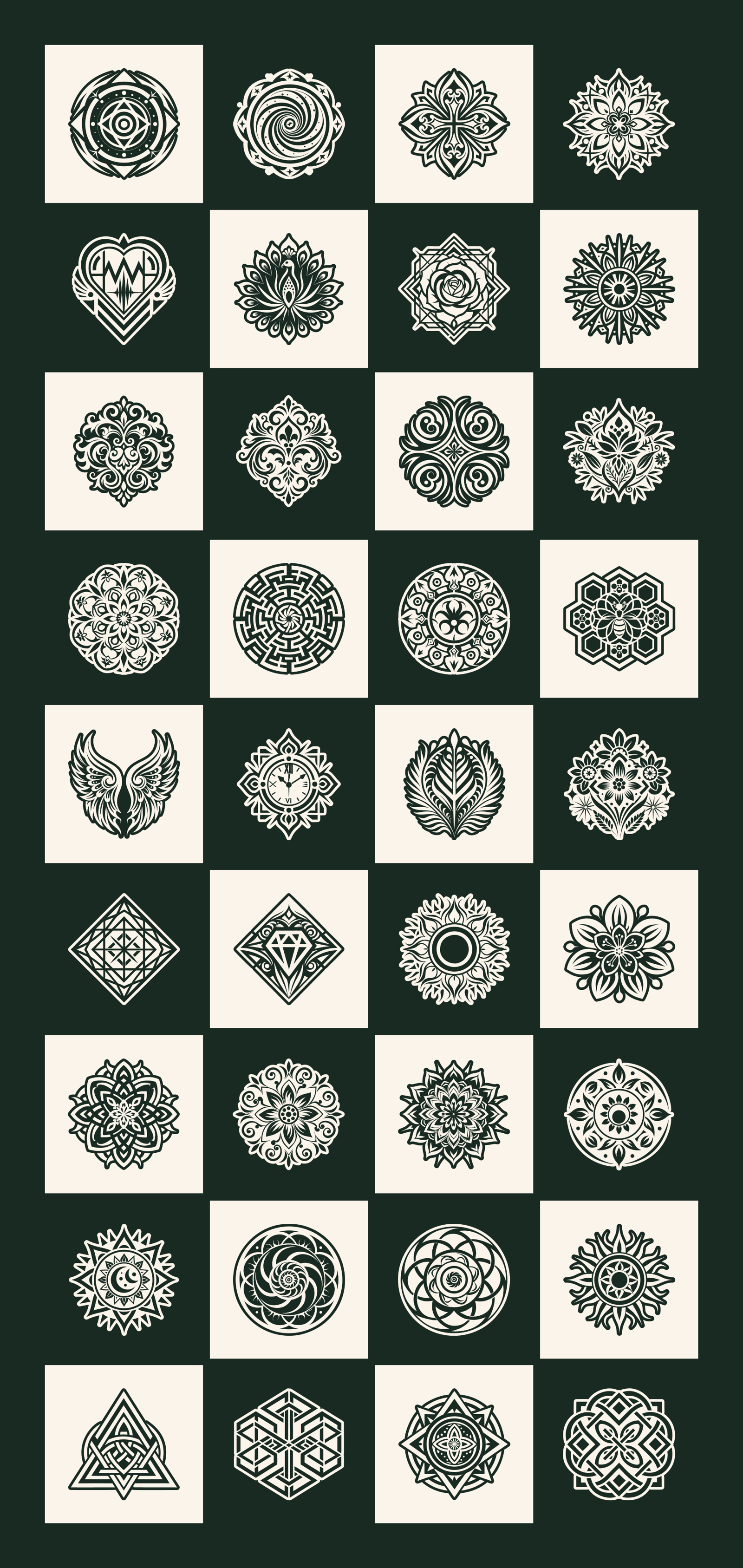 Deco Symbols and Tattoo Art Set
