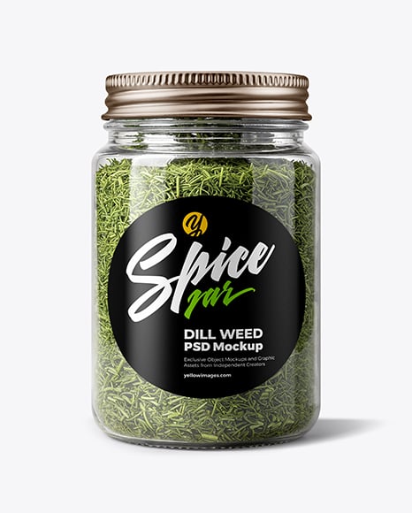 Plastic Jar with Dill Weed Spice Mockup - Seasoning mockup