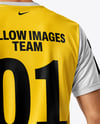 Soccer Player Wearing Jersey and Shorts Mockup