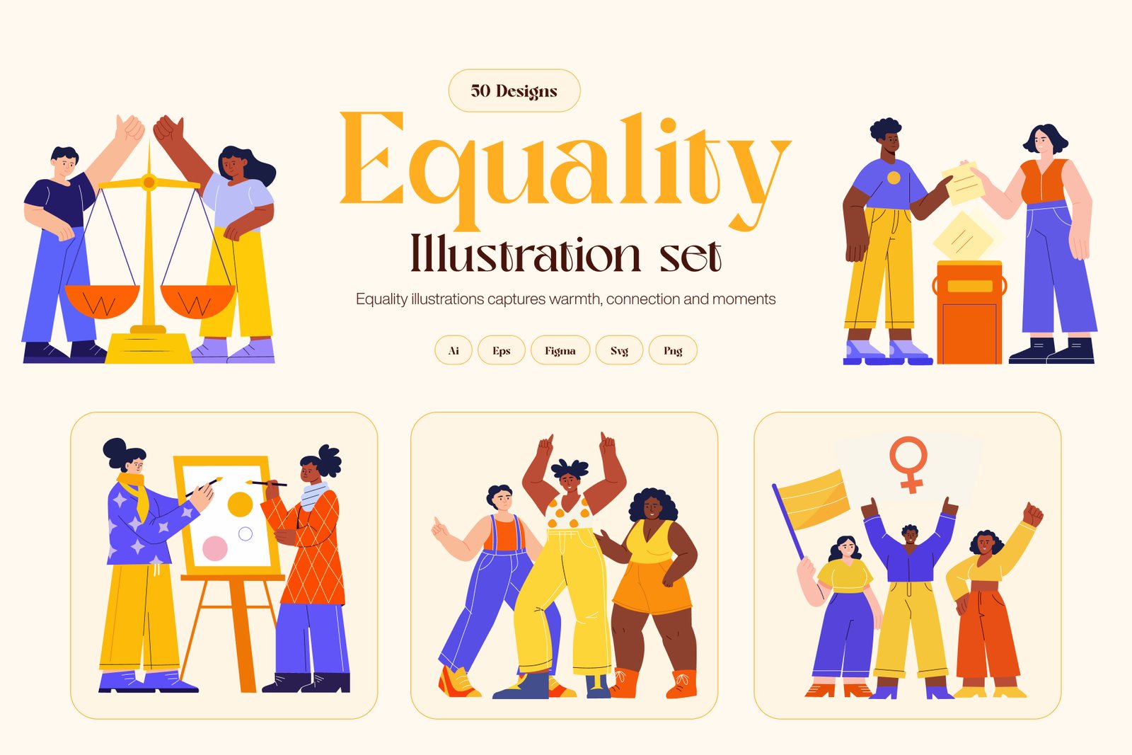 Equality Illustrations Art Set