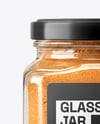Clear Glass Jar with Cinnamon Powder Mockup
