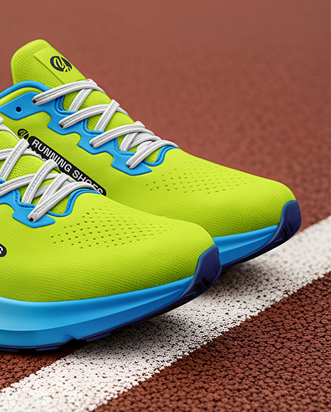 Pair Of Running Shoes on Track Mockup