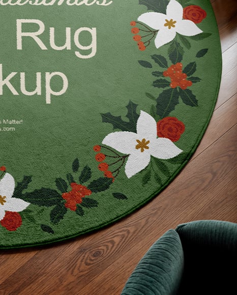 Christmas Round Mat Mockup