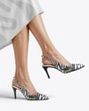 Pair of Slingbacks on Woman's Legs Mockup