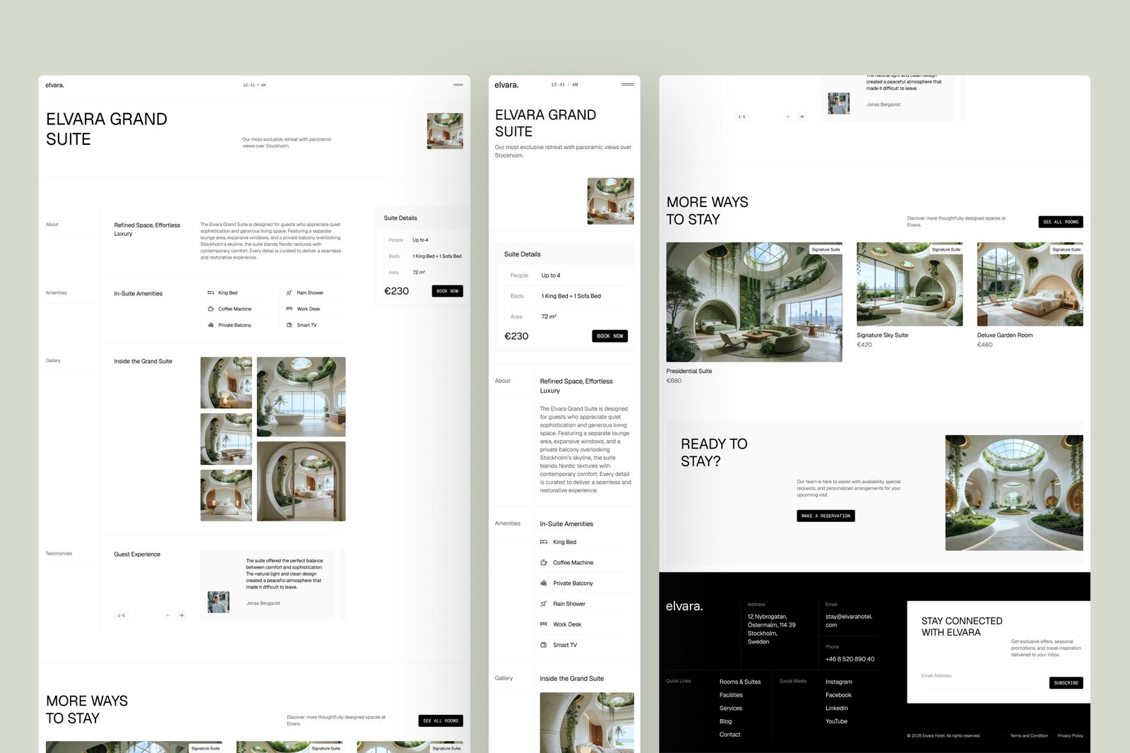 Elvara – Hotel &amp; Resort Website UI Figma Template