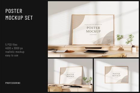 Landscape Poster Mockup Set - Frame mockup