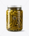 Glass Jar with Pickled Green Beans Mockup