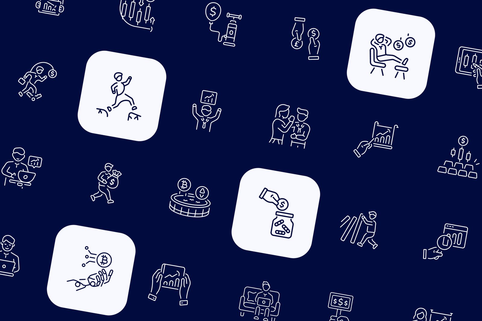 Stock Market and Trading Icon Set