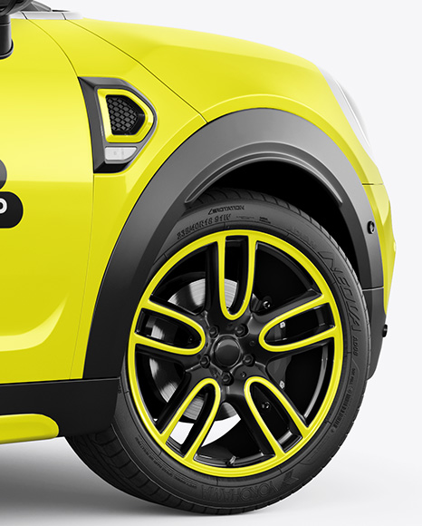 Hatchback Mockup - Back Half Side View
